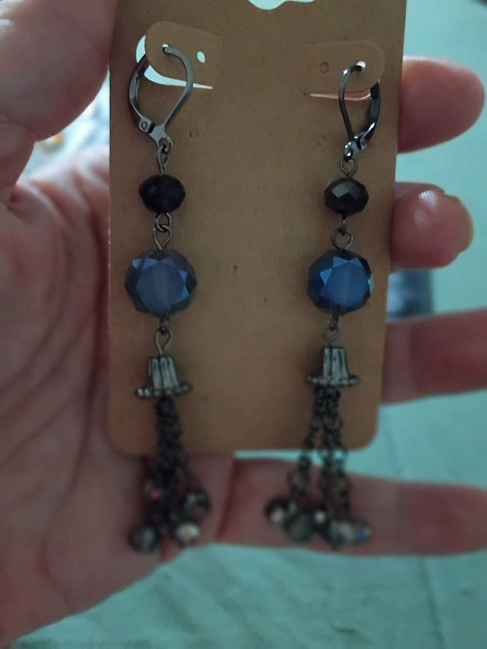 Faceted Blue Drop Dangle Earrings - Chic Women's Jewelry